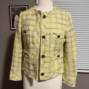 Yellow tweed jacket old navy size medium